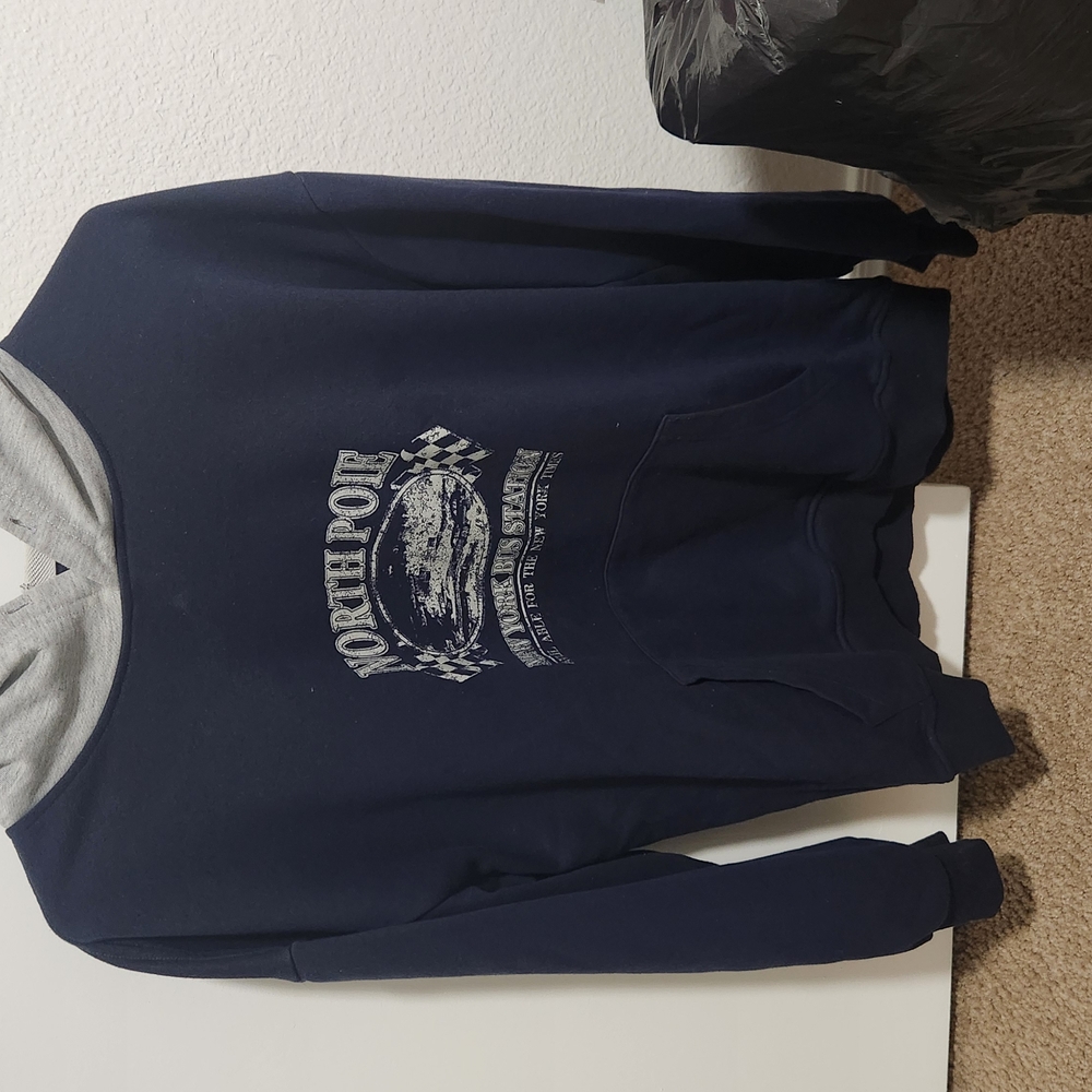 Navy Hoodie with Graphic Print